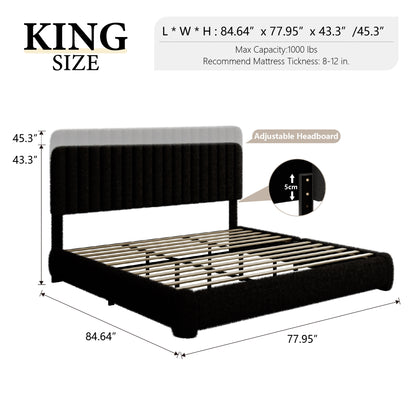 Juno Channel Tufted Platform Bed in Black – King size guide