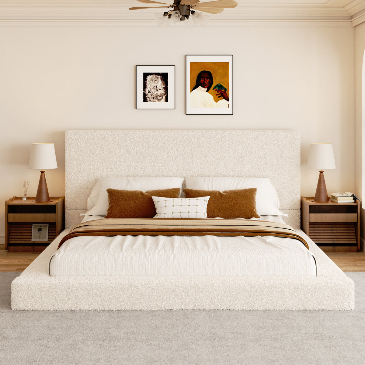 Nord Tall Panel Platform Bed in White