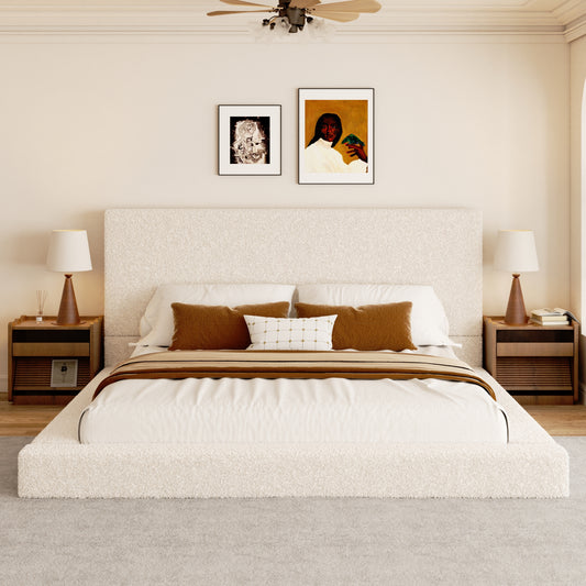 Nord Tall Panel Platform Bed in White