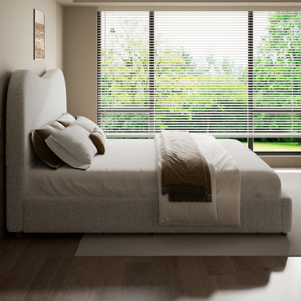 Wisp Cloud Boucle Bed in Beige