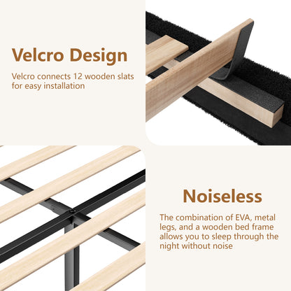 Juno Channel Tufted Platform Bed in Black – detail