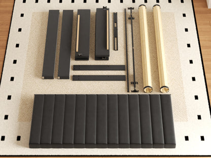 Vega Channel Tufted Bed with Metal Frame in Black – detail