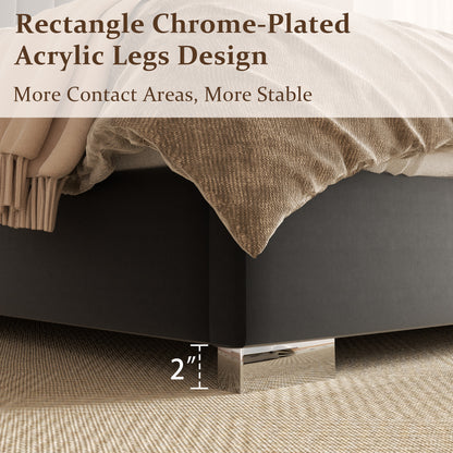 Vega Channel Tufted Bed with Metal Frame in Black – detail